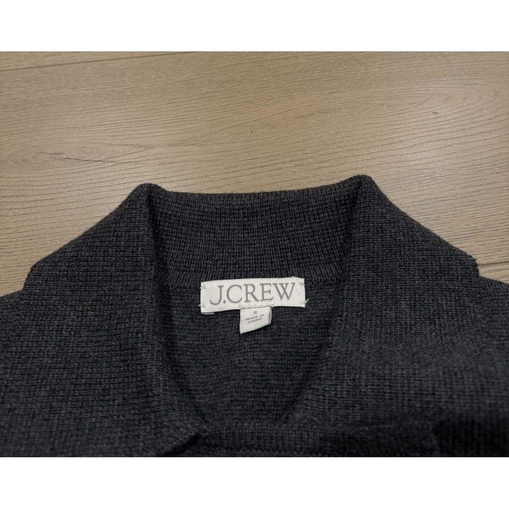 J. Crew Warwick Sweater‎ Blazer Heather Charcoal Wool Blend Size Small Preppy - Picture 4 of 6